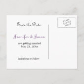 Pastel Paarse Bomen - Save the Date Briefkaart (Achterkant)
