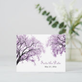 Pastel Paarse Bomen - Save the Date Briefkaart (Staand voorkant)