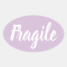 Pastel paarse breekbare trendy moderne business ovale sticker