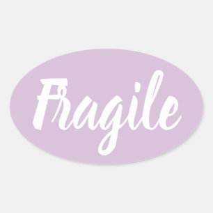Pastel paarse breekbare trendy moderne business ovale sticker