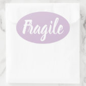 Pastel paarse breekbare trendy moderne business ovale sticker (Tas)