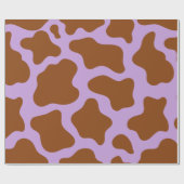 pastel paarse bruine koe cadeaupapier (Vlak)