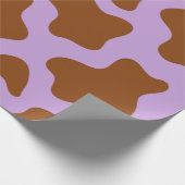 pastel paarse bruine koe cadeaupapier (Hoek)