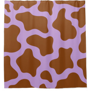 pastel paarse bruine koe douchegordijn