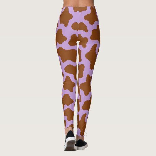 pastel paarse bruine koe leggings (Achterkant)