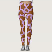 pastel paarse bruine koe leggings (Voorkant)