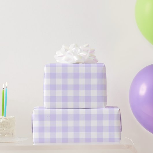 Pastel Paarse Buffalo Check Cadeaupapier (Feestgeschenken)