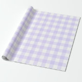 Pastel Paarse Buffalo Check Cadeaupapier (Uitgerold)
