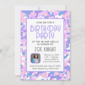 Pastel Paarse Confetti Verjaardagsfeestuitnodiging Kaart (Voorkant)