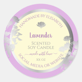 Pastel Paarse Cream Product Labels Zilver