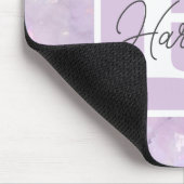 Pastel Paarse Crystal Geode Monogram Naam Muismat (Hoek)
