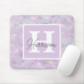Pastel Paarse Crystal Geode Monogram Naam Muismat (Met muis)