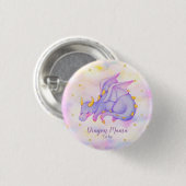 Pastel Paarse drakenmammie om Baby shower te worde Ronde Button 3,2 Cm (Voorkant /achterkant)