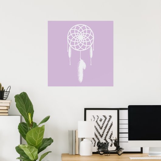 Pastel Paarse Dream Catcher Poster (Thuiskantoor)