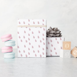Pastel Paarse Eenvoudig Moderne Regendruppels Patr Cadeaupapier