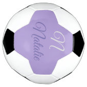 Pastel Paarse effen kleur monogram Voetbal (Gedraaid)