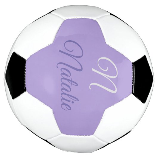 Pastel Paarse effen kleur monogram Voetbal (Gedraaid)