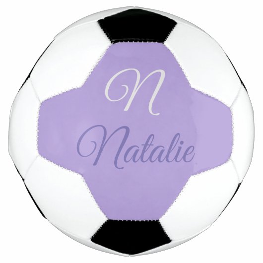 Pastel Paarse effen kleur monogram Voetbal (Voorkant)