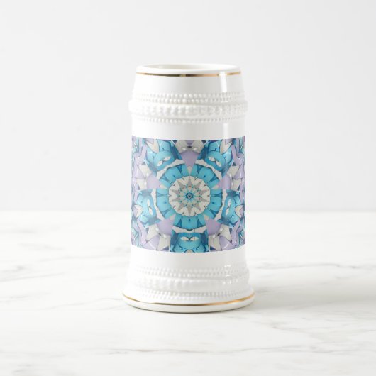 Pastel paarse en blauwe lintster bierpul (Center)