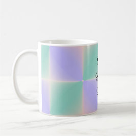 Pastel Paarse en Groene Vierkanten Koffiemok