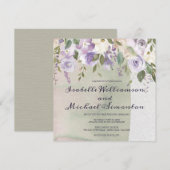 Pastel - Paarse en ivoren - bruiloft Kaart (Voorkant / Achterkant)