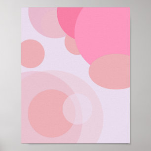Pastel Paarse en roze Mid Century Abstract Poster