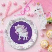 Pastel Paarse en witte Borden Papieren Bordje (Feest)