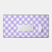Pastel Paarse en witte hoekige Plaid Bureaumat (Keyboard & Muis)