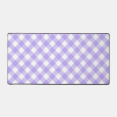 Pastel Paarse en witte hoekige Plaid Bureaumat (Voorkant)