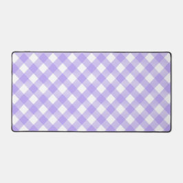 Pastel Paarse en witte hoekige Plaid Bureaumat