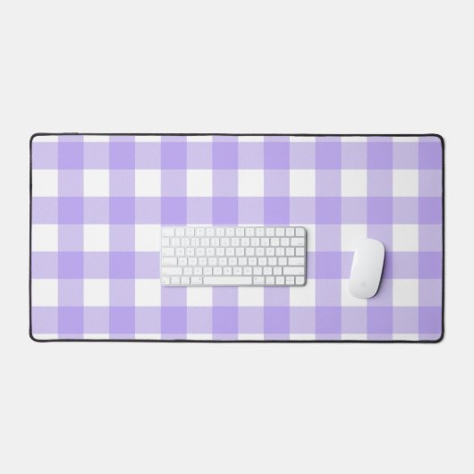 Pastel Paarse en witte Plaid Bureaumat (Keyboard & Muis)