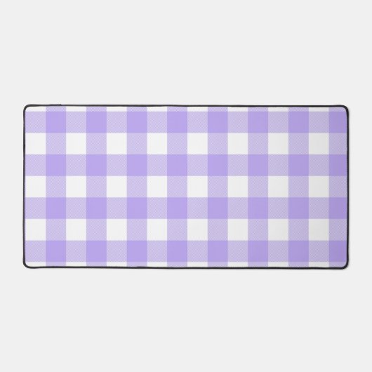 Pastel Paarse en witte Plaid Bureaumat (Voorkant)