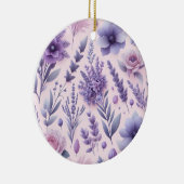 Pastel Paarse esthetische lavendelbloem Keramisch Ornament (Rechts)