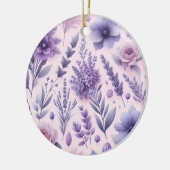 Pastel Paarse esthetische lavendelbloem Keramisch Ornament (Links)