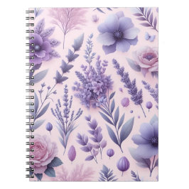 Pastel Paarse esthetische lavendelbloem Notitieboek