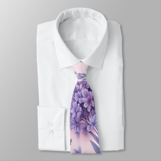 Pastel Paarse esthetische lavendelbloem Stropdas (Gebonden)