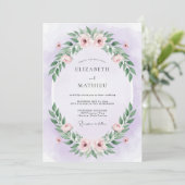 Pastel Paarse Eucalyptus Bruiloft Kaart (Staand voorkant)