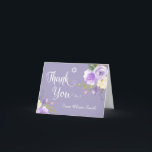 Pastel Paarse Floral Bat Mitzvah Dank je wel Bedankkaart<br><div class="desc">Pastel Paars Floral White Script Bat Mitzvah Dank u Kaart</div>