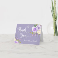 Pastel Paarse Floral Bat Mitzvah Dank je wel