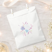Pastel Paarse Floral Waterverf Favor Bag Bedankzakje (Geknipt)