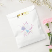 Pastel Paarse Floral Waterverf Favor Bag Bedankzakje (Gezegeld)