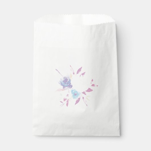 Pastel Paarse Floral Waterverf Favor Bag Bedankzakje (Voorkant)