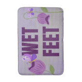 Pastel Paarse Gestreepte Mooie Bloemen Badmat (Voorkant Verticaal)