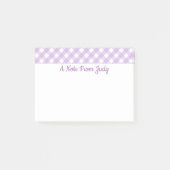 Pastel Paarse Gingham Patroon Post-it® Notes (Voorkant)