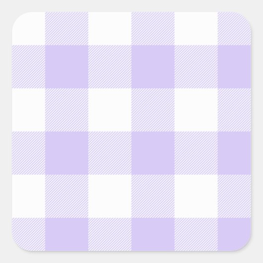 Pastel Paarse Gingham Patroon Vierkante Sticker (Voorkant)