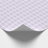 Pastel Paarse Gingham Plaid Geruit Cadeaupapier (Hoek)