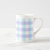 Pastel Paarse Gingham Porselein Kop (Rechts)