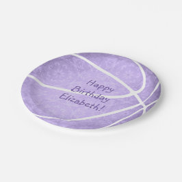  pastel paarse girale basketbal papieren bordje