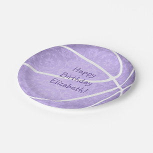 pastel paarse girale basketbal papieren bordje