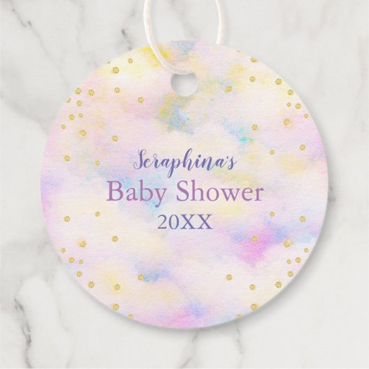 Pastel Paarse Girls Dragon Baby shower Dank je wel Bedankjes Labels (Achterkant)